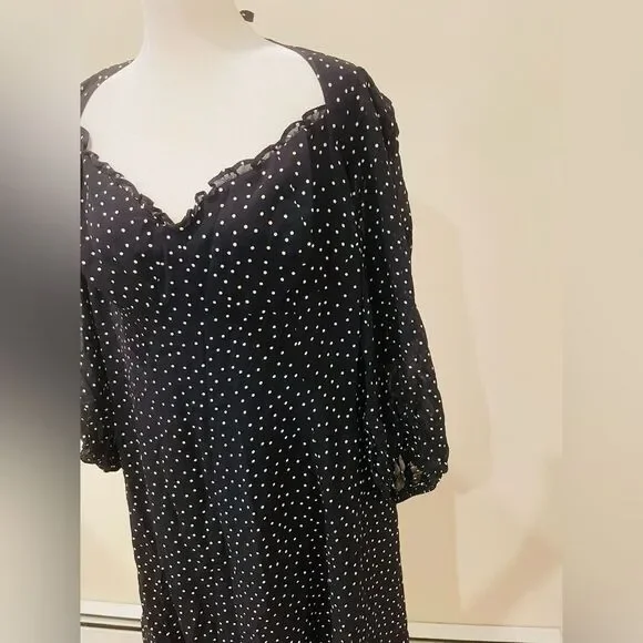 REFORMATION $278 heart shape ruffle Polka Dot Print Long Dress 14 - Picture 3 of 8